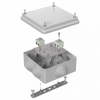 Коробка огнестойкая для о/п 40-0300-FR1.5-4 Е15-Е120 RAL7035 100х100х50 (14 шт/кор) Промрукав