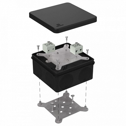 Коробка огнестойкая для о/п двухкомпонентная 60-0300-FR6.0-4 Е15-Е120 RAL9005 100х100х50 (14 шт/кор) Промрукав