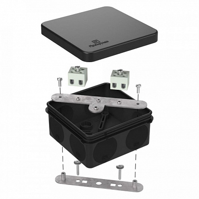 Коробка огнестойкая для о/п двухкомпонентная 60-0210-FR2.5-4 Е15-Е120 RAL9005 80х80х40 (44 шт/кор) Промрукав
