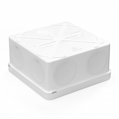 Коробка распределительная 60-0300-9003 для прямого монтажа двухкомпонентная безгалогенная (HF) белая 100х100х50 (66шт/кор) Промрукав